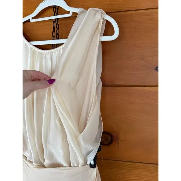 NWT Elena Baldi 2 Piece Silk Blend Set Cream Maxi Skirt & Sheer Top Size L - Picture 5 of 5